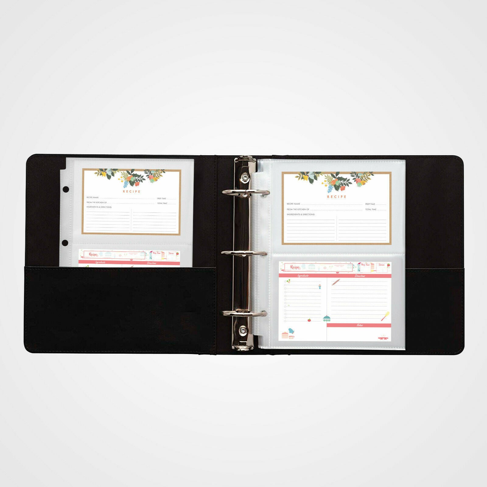 Recipe Card Protectors 4x6, Recipe Card Sleeves for Mini Binders, 25 Sleeves