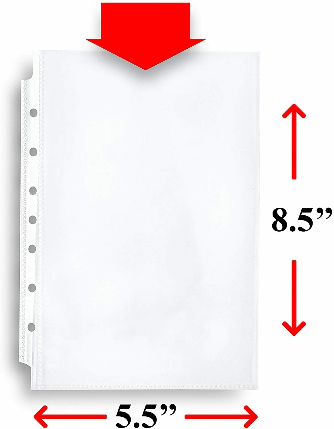 100 Mini Heavyweight Sheet Protectors, Top Loading, 7-Hole 5.5 x 8.5 Inch