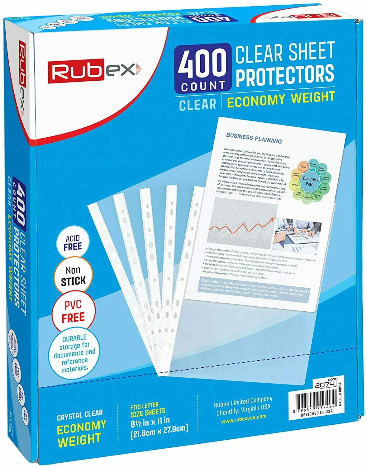 Protectors 8.5 x 11 Clear Plastic Sheet Protectors, Top Loading / 3 Hole  Binder Design Page Protectors, Archival Safe for Photos or Printed Copy