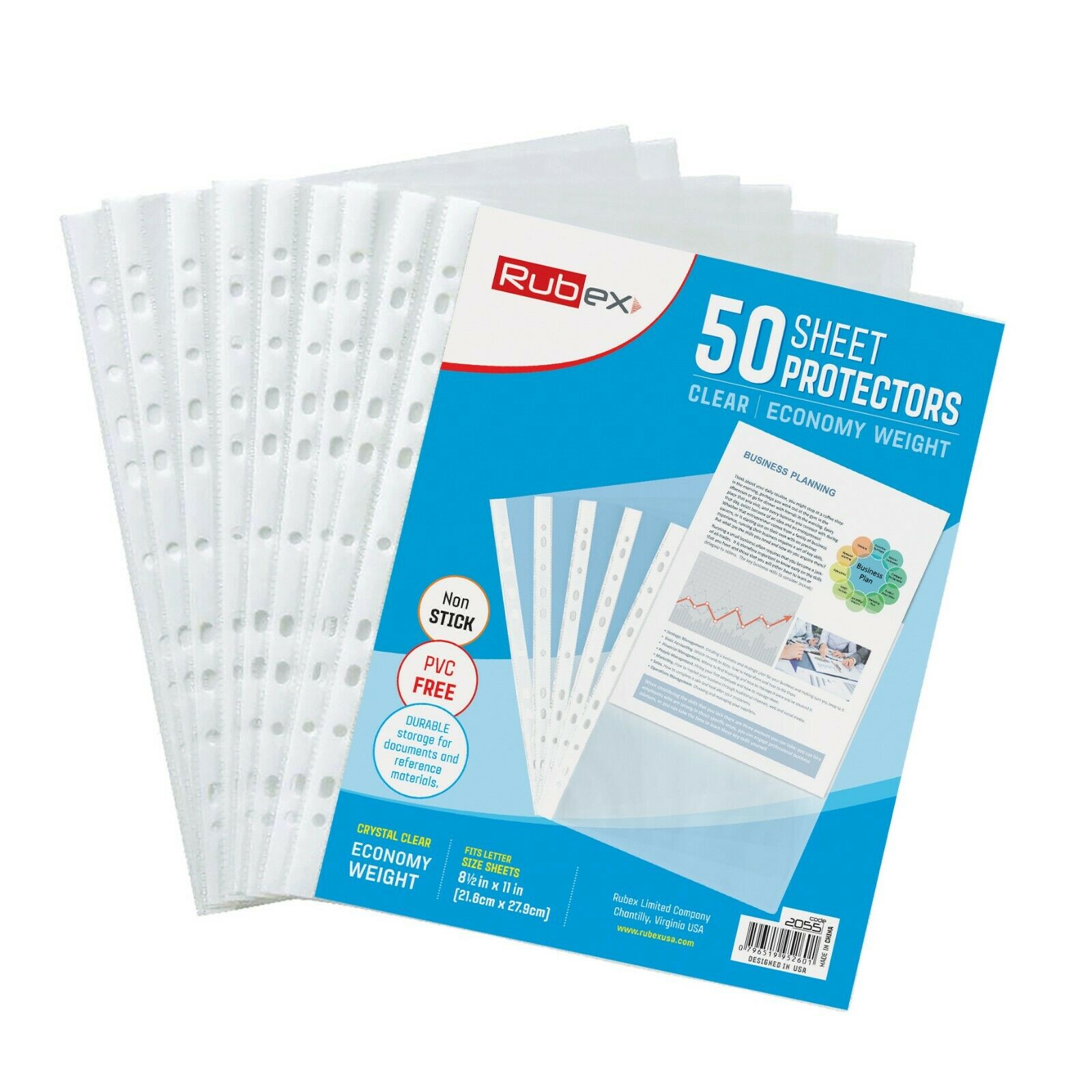 50 Sheet Protectors, Holds 8.5 x 11 inch Sheets