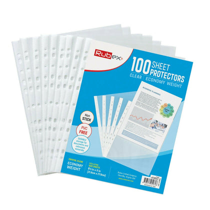 100 Sheet Protectors, Holds 8.5 x 11 inch Sheets 11-Hole, Acid-Free