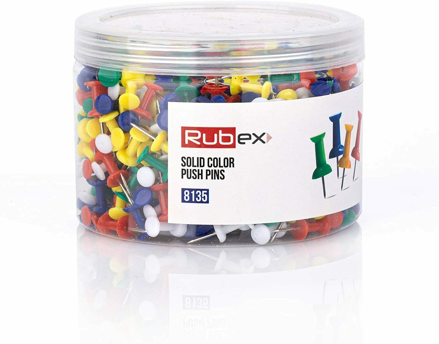 Rubex Push Pins Colorful Push Pins Assorted Multi Colored Plastic Head 600 Count