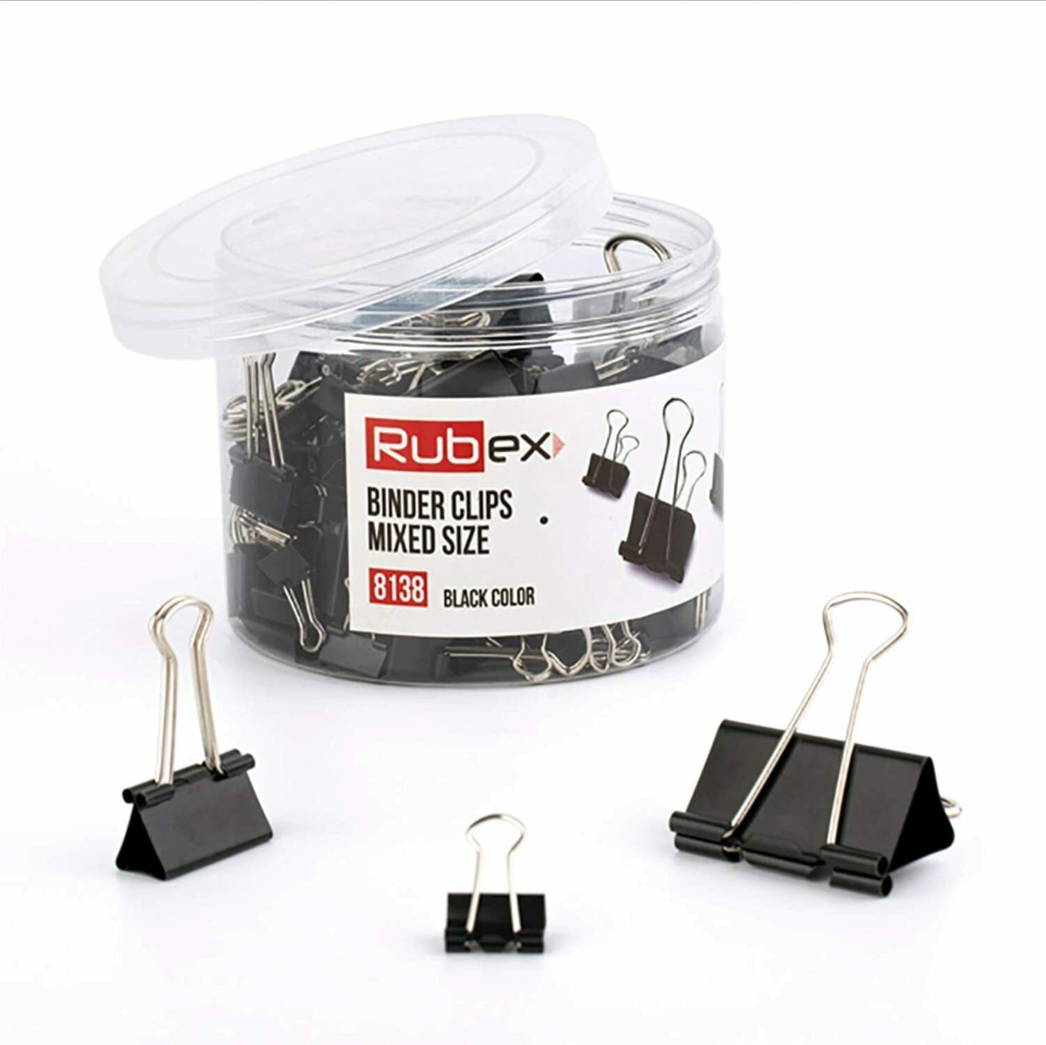 Officemate 1533765 Easy Grip Metallic Binder Clips, Large (Pack of 6)