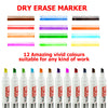 Dry Erase Markers Assorted Colors, Low Odor, Chisel Tip, Long Lasting Pack of 12