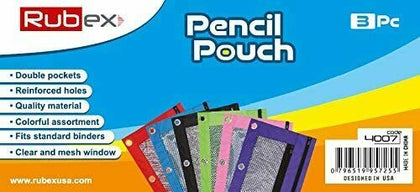 Pencil Pouch, Pencil Case, 3 Ring Binder Pouch, Pencil Bag, Zipper Pouch